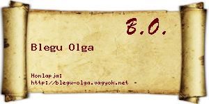 Blegu Olga névjegykártya